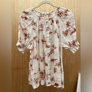 Madewell beach pattern blouse